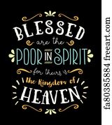 Free Art Print Of Blessed Are The Poor In Spirit Hand Lettering Poster