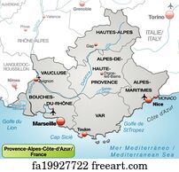 Free Art Print Of Map Of Provence Alpes Cote D Azur Map Of Provence