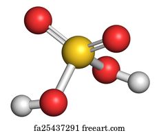 Free Art Print Of Sulfuric Acid H2SO4 Oil Of Vitriol Molecule