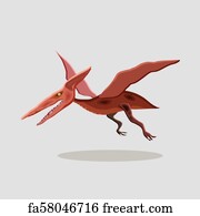 Free Art Print Of Cartoon Pteranodon Dinosaur Fossil Vector