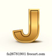Free art print of J golden letter 3d illustration | FreeArt | fa36794879