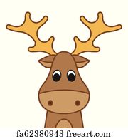 Free art print of Christmas Moose. Christmas moose with santaclause hat ...