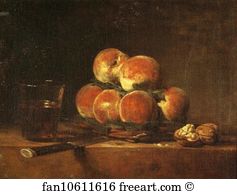 Peach Art Print - A Basket Of Peaches