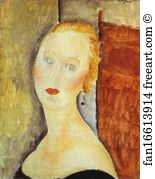 Blond Art Print - A Blond Woman. (Portrait Of Germaine Survage)