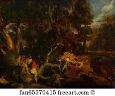 Boar Art Print - A Boar Hunt