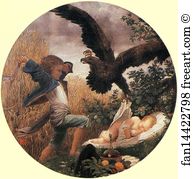 Baby Art Print - A Boy Saving A Baby From The Clutches Of An Eagle