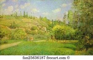 1874 Oil On Canvas The Art Museum Art Print - A Cowherd At Pontoise