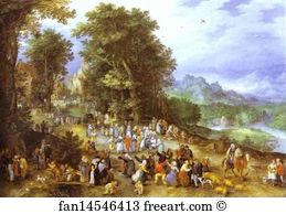 Jan Brueghel The Elder Art Print - A Flemish Fair