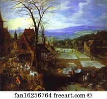 Market Place Art Print - A Flemish Market And Washing-Place