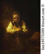 Broom Art Print - A Girl With A Broom