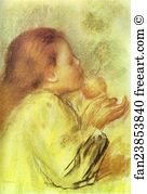 1890 Pastel On Paper Private Collection Art Print - A Girl