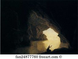 Gulf Art Print - A Grotto In The Gulf Of Salernum, With The Figure Of Julia, Banished From Rome