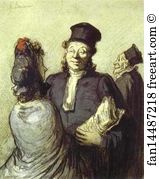 Lawyer Art Print - A Lawyer With His Client