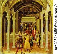 Gentile Da Fabriano Art Print - A Miracle Of St. Nicholas. From The Predella Of The Quaratesi Triptych From San Niccolo, Florence