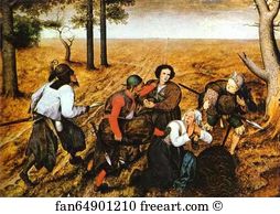 Couple Art Print - A Peasant Couple Attacked By Robbers