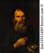 Bread Art Print - A Peasant With A Piece Of Bread