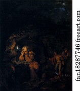 Lamp Art Print - A Philosopher By Lamp Light