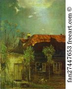1878 Oil On Canvas Private Collection Art Print - A Provincial Cottage. Spring