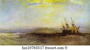 Aground Art Print - A Ship Aground