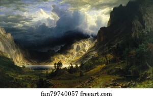 Mountain Art Print - A Storm In The Rocky Mountains, Mt. Rosalie