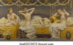 Albert Joseph Moore Art Print - A Summer Night