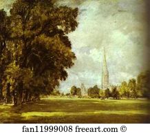Salisbury Cathedral Art Print - A View Of Salisbury Cathedral