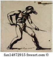 Lance Art Print - A Warrior Holding A Lance