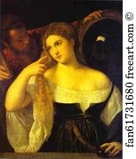 Oil On Canvas The Louvre Art Print - A Woman At Her Toilet