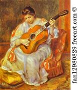 Lyon Art Print - A Woman Playing The Guitar