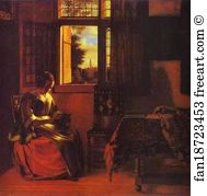 A Woman Reading A Letter Art Print - A Woman Reading A Letter