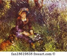 France Art Print - A Woman With A Dog (Portrait Of Madame Renoir)