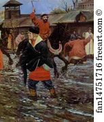 Holiday Art Print - A Xvii-Century Moscow Street On A Holiday. Detail