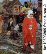 A Xvii Century Moscow Street On A Holiday Detail Art Print - A Xvii-Century Moscow Street On A Holiday. Detail