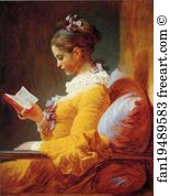 Girl Art Print - A Young Girl Reading