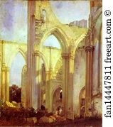 1823 Art Print - Abbey Of St. Berlin, Near St. Omer