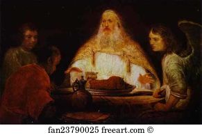 Aert De Gelder Art Print - Abraham And Angels