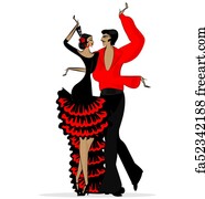 Free art print of Flamenco dancers. Two typical spanish dancers from ...