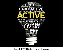 Free art print of Be Active Word Cloud Collage. Be active fitness ...