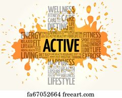 Free art print of Be Active Word Cloud Collage. Be active fitness ...