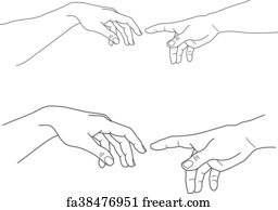 creation of adam hands vector clipart