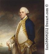 1780 Oil On Canvas Art Print - Admiral Sir Charles Hardy