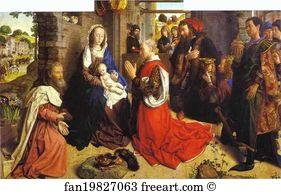 Cloister Art Print - Adoration Of The Magi (Central Panel Of The Monforte Altar; From The Monforte De Lemos Cloister, Spain)