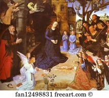 1476 1478 Oil On Wood Galleria Degli Uffizi Art Print - Adoration Of The Shepherds (Cenral Panel Of The Portinari Altar)
