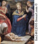 The Adoration Of The Shepherds Detail Art Print - Adoration Of The Shepherds. Detail
