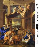 Poussin Art Print - Adoration Of The Shepherds