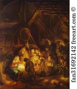 Adoration Art Print - Adoration Of The Shepherds