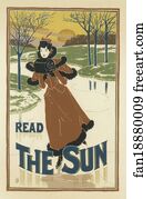  Art Print - Affiche Américaine Pour Le Journal "the Sun".