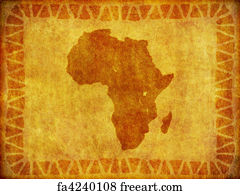 Free art print of Africa map with African typography made of patchwork ...