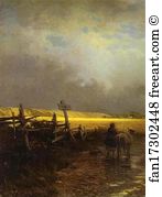 Country Road Art Print - After A Rain. Country Road. Detail
