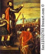 Addressing Art Print - Alfonso Di'avalos Addressing His Troops